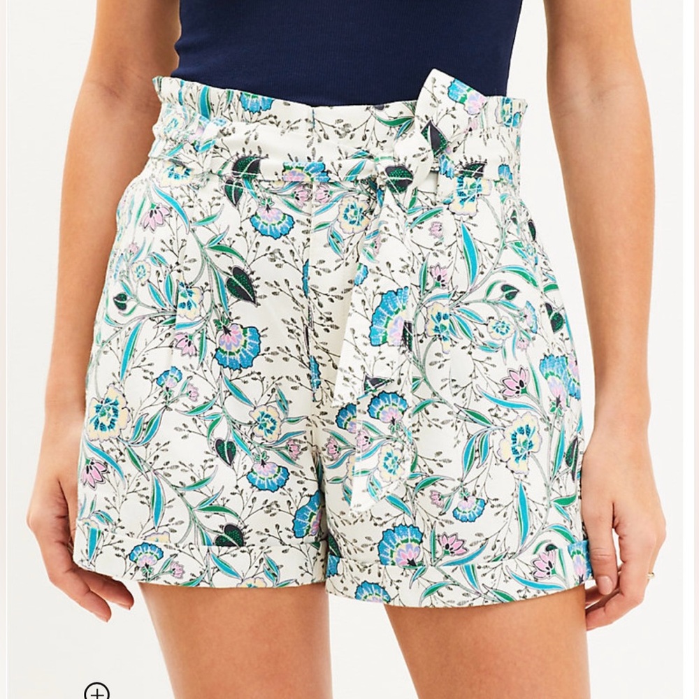 LOFT Paperbag Shorts - Multi Color, Size 4 NWT